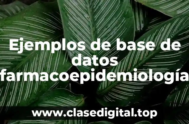 Ejemplos de base de datos farmacoepidemiología
