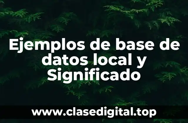 Ejemplos de base de datos local