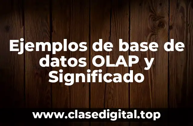 Ejemplos de base de datos OLAP y Significado