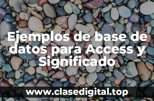 Ejemplos de base de datos para Access