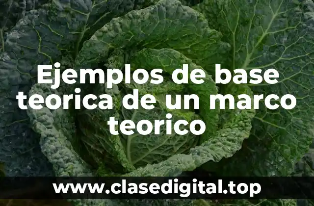 Ejemplos de base teorica de un marco teorico