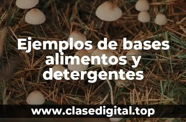 Ejemplos de bases alimentos y detergentes