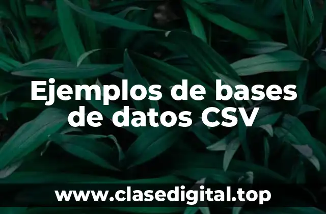 Ejemplos de bases de datos CSV