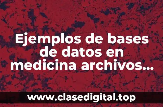 Ejemplos de bases de datos en medicina archivos excl y Significado