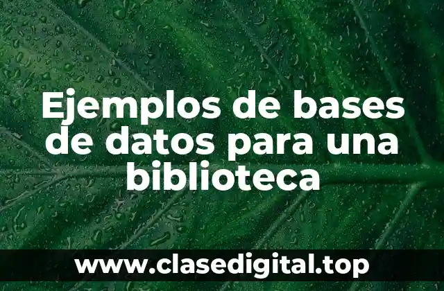 Ejemplos de bases de datos para una biblioteca