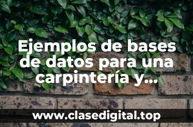 Ejemplos de bases de datos para una carpintería y Significado