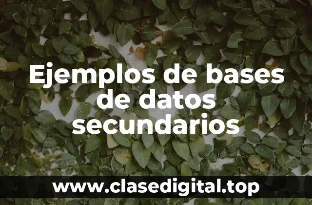 Ejemplos de bases de datos secundarios