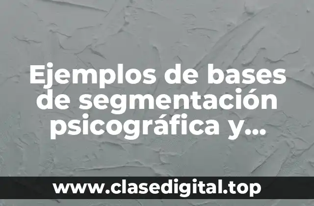 Ejemplos de bases de segmentación psicográfica y Significado