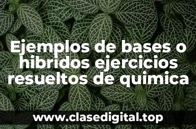 Ejemplos de bases o hibridos ejercicios resueltos de quimica
