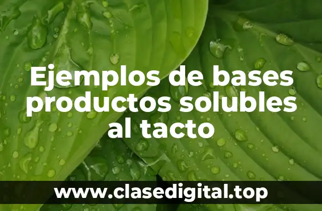 Ejemplos de bases productos solubles al tacto