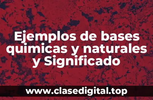 Ejemplos de bases quimicas y naturales y Significado