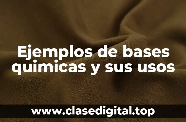 Ejemplos de bases quimicas y sus usos