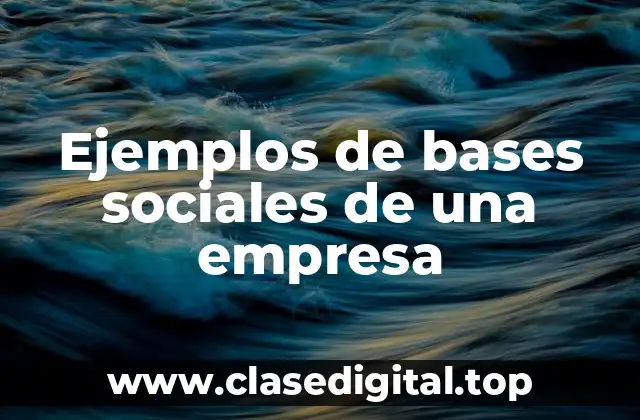 Ejemplos de bases sociales de una empresa
