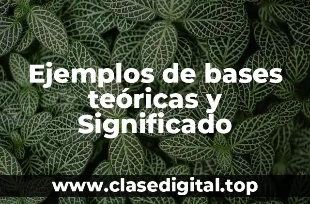 Ejemplos de bases teóricas y Significado