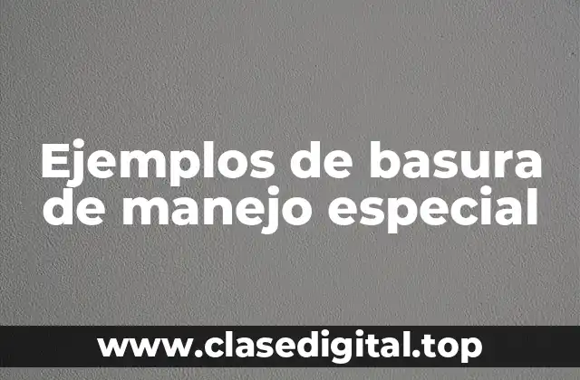 Ejemplos de basura de manejo especial