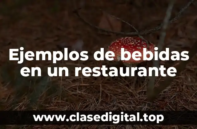 Ejemplos de bebidas en un restaurante