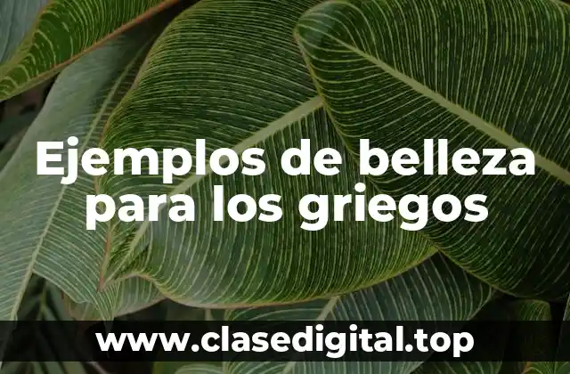 Ejemplos de belleza para los griegos