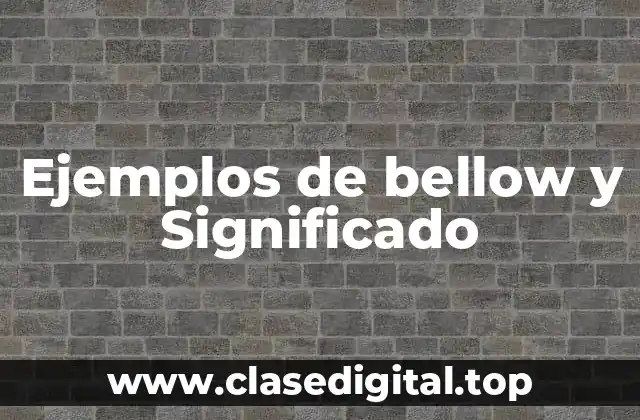 Ejemplos de bellow y Significado