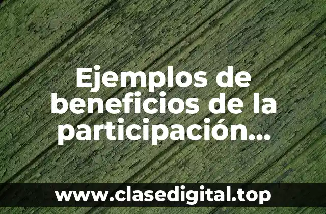 Ejemplos de beneficios de la participación ciudadana