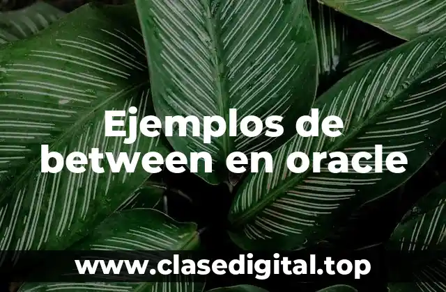 Ejemplos de between en oracle