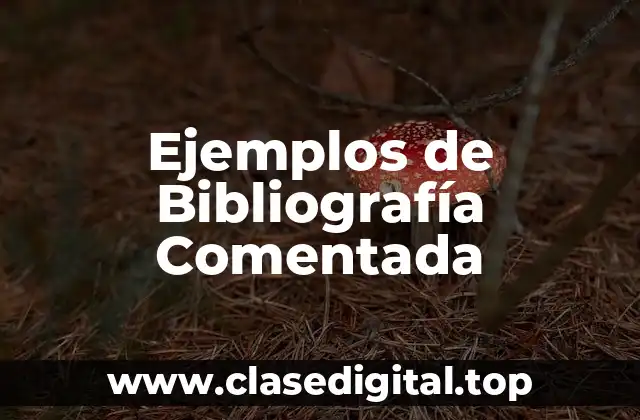 Ejemplos de Bibliografía Comentada