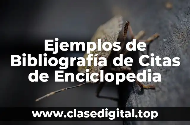 Ejemplos de Bibliografía de Citas de Enciclopedia
