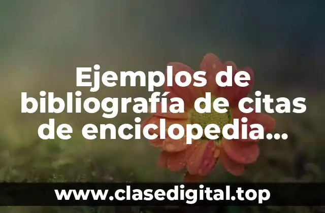 Ejemplos de bibliografía de citas de enciclopedia online