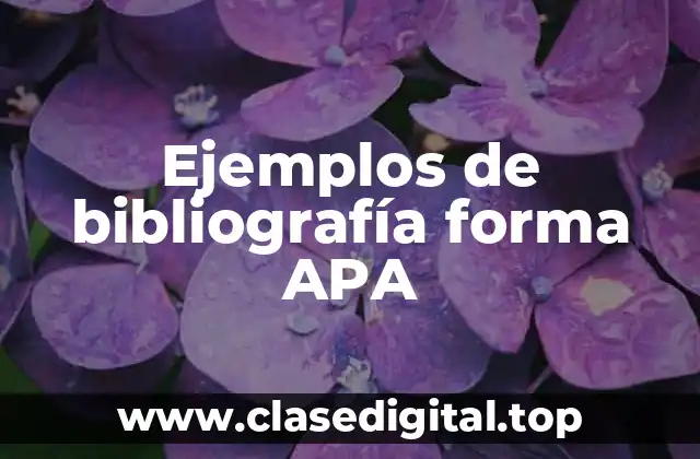 Ejemplos de bibliografía forma APA