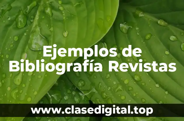 Ejemplos de Bibliografía Revistas