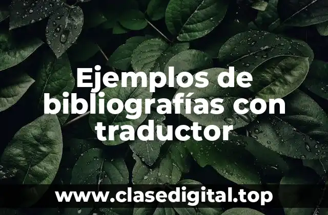 Ejemplos de bibliografías con traductor