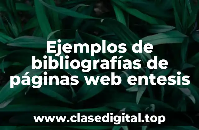 Ejemplos de bibliografías de páginas web entesis