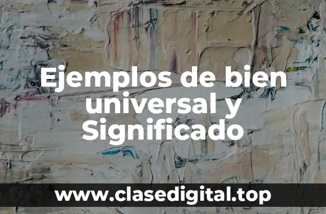Ejemplos de bien universal y Significado