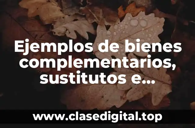 Ejemplos de bienes complementarios, sustitutos e independientes