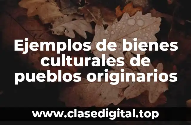Ejemplos de bienes culturales de pueblos originarios