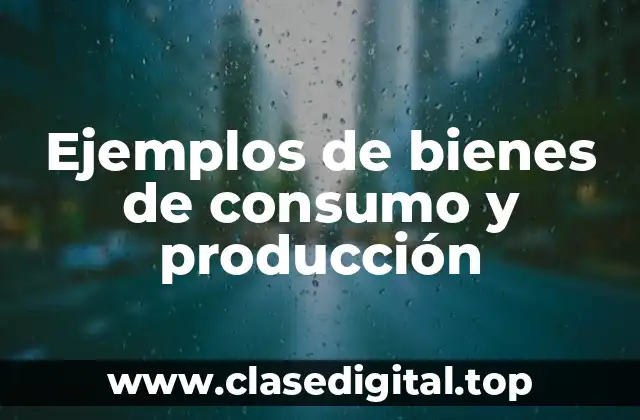 Ejemplos de bienes de consumo y producción