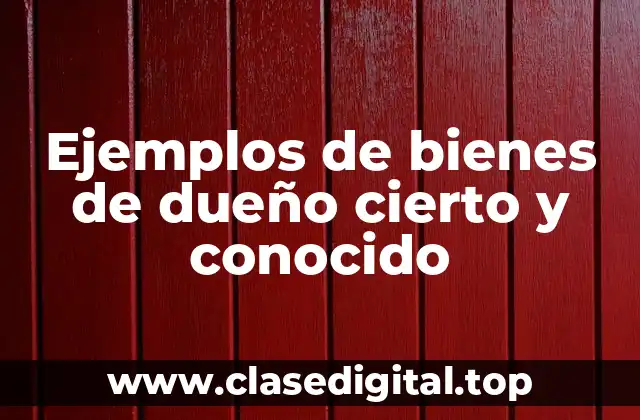 Ejemplos de bienes de dueño cierto y conocido