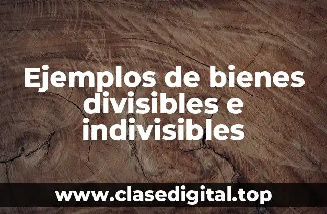Ejemplos de bienes divisibles e indivisibles