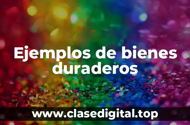 Ejemplos de bienes duraderos