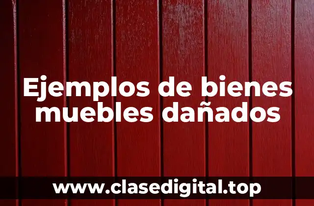Ejemplos de bienes muebles dañados