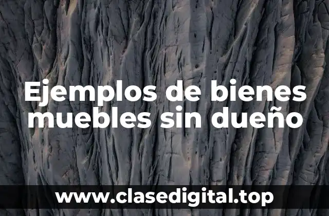 Ejemplos de bienes muebles sin dueño