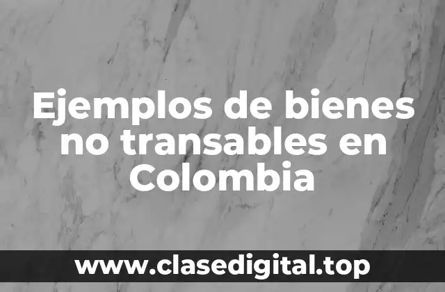 Ejemplos de bienes no transables en Colombia