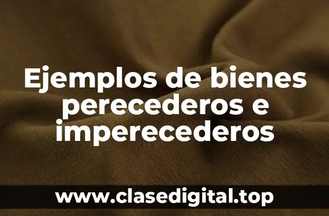 Ejemplos de bienes perecederos e imperecederos