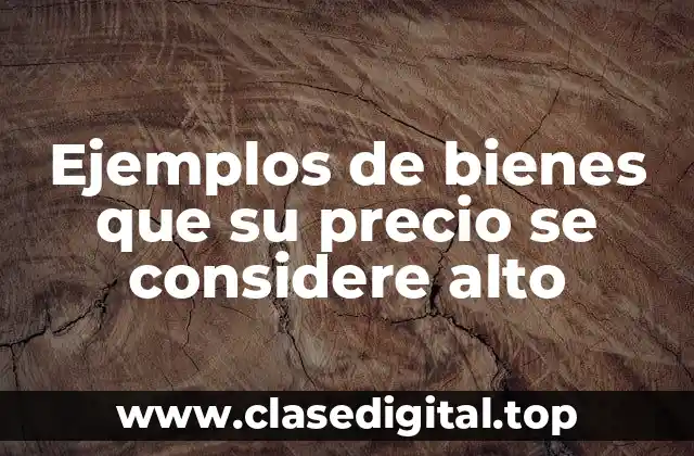 Ejemplos de bienes que su precio se considere alto