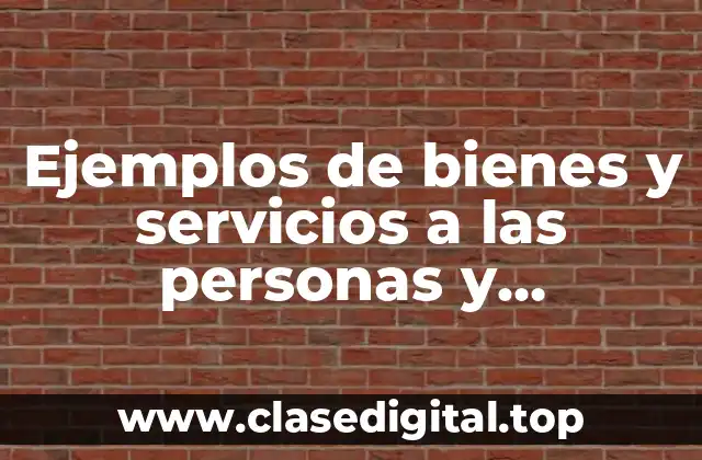 Ejemplos de bienes y servicios a las personas y Significado