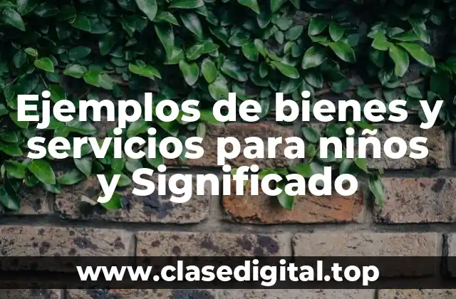 Ejemplos de bienes y servicios para niños y Significado