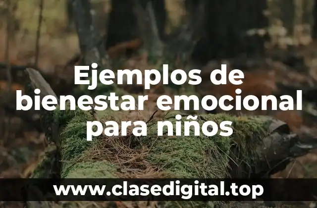 Ejemplos de bienestar emocional para niños