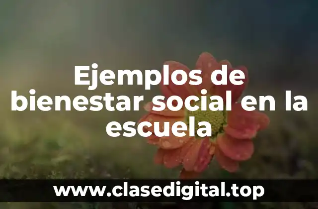 Ejemplos de bienestar social en la escuela