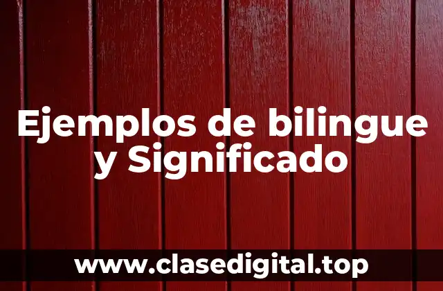Ejemplos de bilingue y Significado