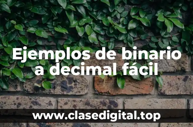 Ejemplos de binario a decimal fácil