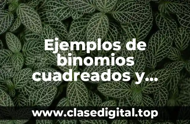 Ejemplos de binomios cuadreados y Significado